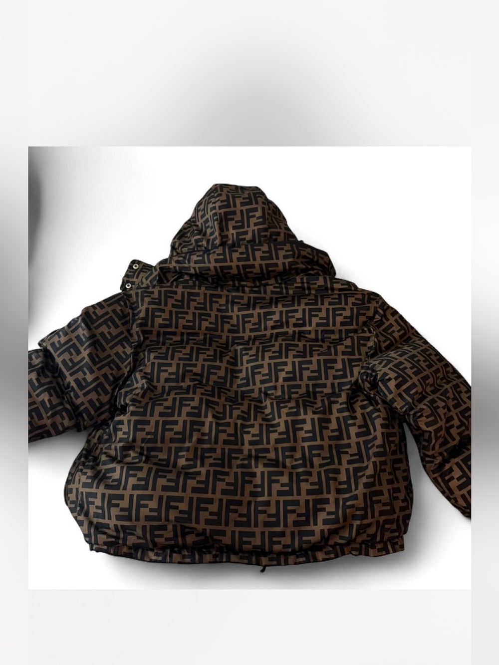 Brown & Black FF Logo Puffer Jacket for woman’s - Picture 2 of 5